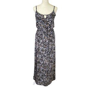 Eye Candy women's medium leopard print sleeveless stretchy maxi dress